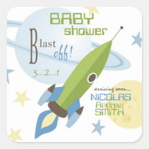 For Baby Boy Invite Square Sticker