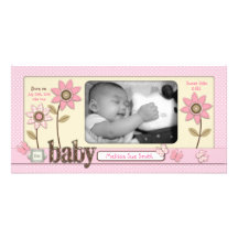 For Baby Girl Photo Card
