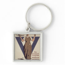For Every Fighter a Woman Worker Keychain
