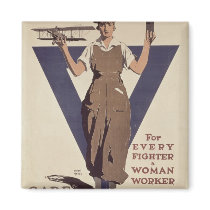 For Every Fighter a Woman Worker Magnet