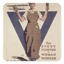 For Every Fighter a Woman Worker Stickers