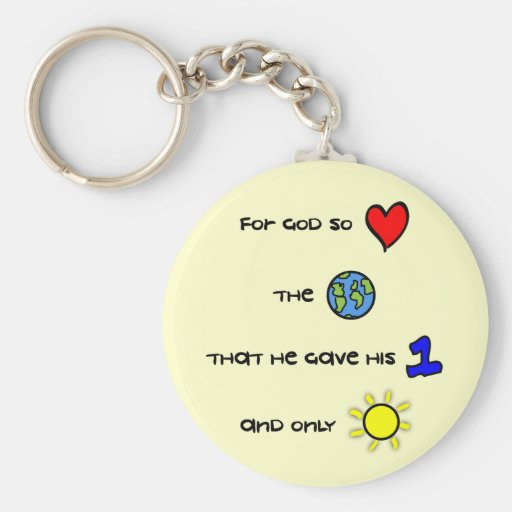 For God so Love the World Christian keychain