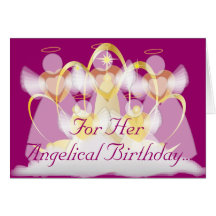 For Her Angelical Birthday -Customise Card