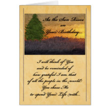 for Life Partner - Birthday Romantic Sunset Cards