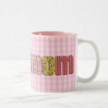 For Mum  (patchwork quilted text ) Coffee Mugs