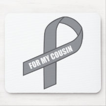 For My Cousin (Grey / Siver Awareness Ribbon) Mousemats