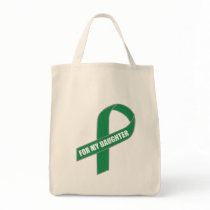 For My Daughter (Green Ribbon) Canvas Bag