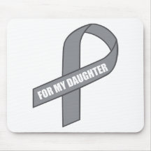 For My Daughter (Grey / Silver Awareness Ribbon) Mousepad