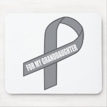 For My Granddaughter (Grey / Silver Ribbon) Mousemat