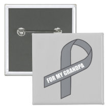 For My Grandpa (Grey / Silver Awareness Ribbon) Pins