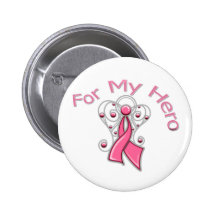 For My Hero Angel Ribbon Breast Cancer Pin