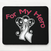 For My Hero Angel Ribbon Lung Cancer Mouse Mat