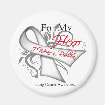 For My Hero I Wear a Ribbon Lung Cancer Refrigerator Magnet