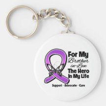 For My Hero My Brother-in-Law - Purple Ribbon Awar Key Chain