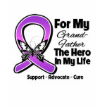 For My Hero My Grandfather - Purple Ribbon Awarene t-shirts