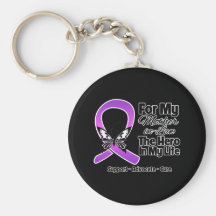 For My Hero My Mother-in-Law - Purple Ribbon Aware Keychains