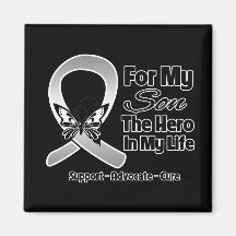 For My Hero My Son - Brain Cancer Refrigerator Magnet