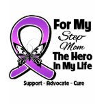 For My Hero My Step-Mum - Purple Ribbon Awareness t-shirts