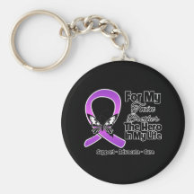 For My Hero My Twin Brother - Purple Ribbon Awaren Key Chains