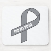 For My Niece (Grey / Silver Awareness Ribbon) Mouse Pad