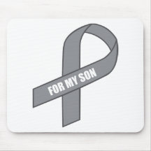 For My Son (Grey / Silver Awareness Ribbon) Mousemats