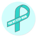 For My Step-Mum (Teal Ribbon) stickers