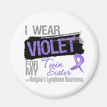 For My Twin Sister - Hodgkins Lymphoma Ribbon Magnets