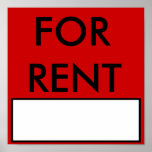 FOR RENT Sign/Poster posters