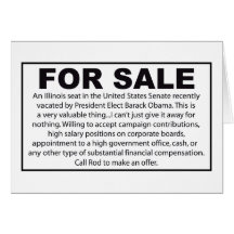 For Sale - Barack Obama's US Senate Seat Greeting Card