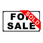 FOR SALE / SOLD sign Business Card Templates