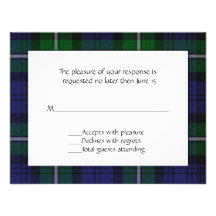 Forbes Plaid RSVP Card Personalized Invitation