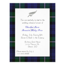 Forbes Plaid Wedding Rehearsal Dinner Invitation