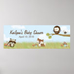 Forest Friends Baby Shower Banner Posters