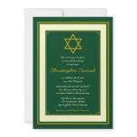 Forest Green and Gold Bar Mitzvah Invitation