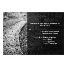 Forest Path Reply Cards with Menu Options Custom Invite