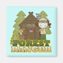 Forest Ranger - Brunette Girl Magnet
