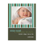 Forest Stripes Green • Baby Announcement postcards