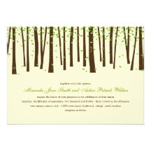 Forest Trees Wedding Invitations - Green