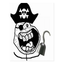 Forever Alone Pirate Comic Face Postcard