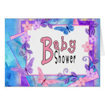 forever butterflies-Baby Shower Card