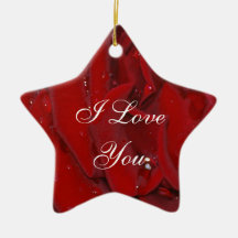 Forever Love Rose Christmas Ornaments