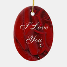 Forever Love Rose Christmas Tree Ornaments