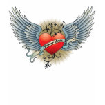 Forever Love Winged Heart Tattoo LS T-Shirt