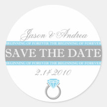 Forever Ring Save The Date Round Sticker