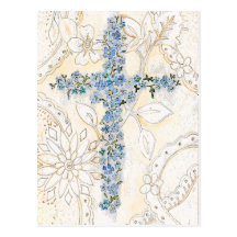 Forget Me Not Cross Postcard