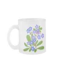 Forget Me Nots Frosted Glass Mug