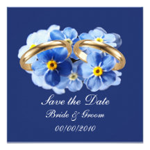Forget Me Nots, Save the Date card Personalized Invites