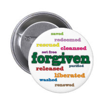 Forgiven Christian button (white)