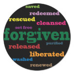 Forgiven Christian stickers (black)