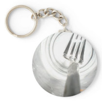 fork in glass key chain
